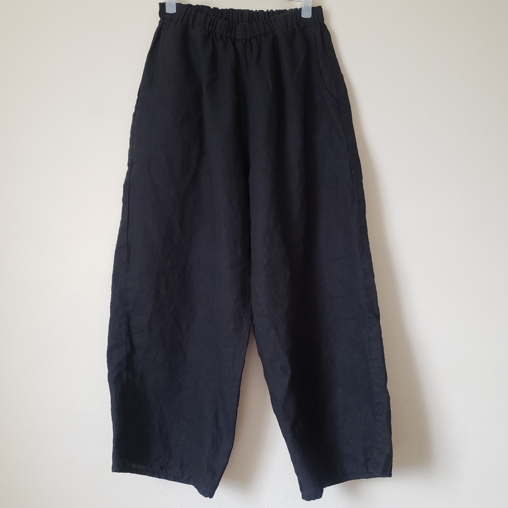Flax Linen Wide Leg Pants M